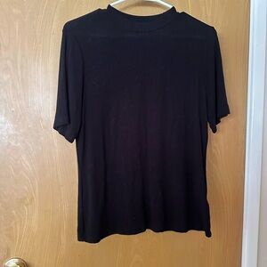 SHEIN Black 0X short sleeve mock neck
